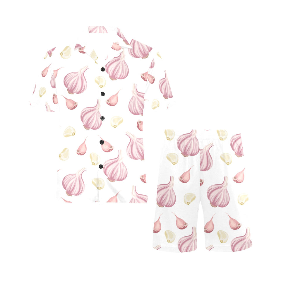 Garlic pattern Men's V-Neck Short Pajama Set