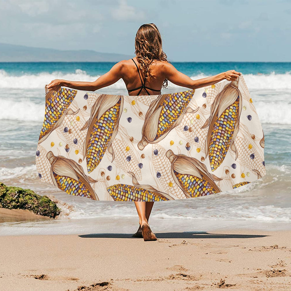 Corn Pattern Print Design 03 Beach Towel