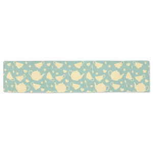 Tea pots Pattern Print Design 02 Table Runner