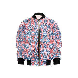 Blue Red Eiffel Tower Pattern Print Design 02 Kids' Boys' Girls' Bomber Jacket