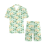 Hummingbird Pattern Print Design 01 Men's V-Neck Short Pajama Set