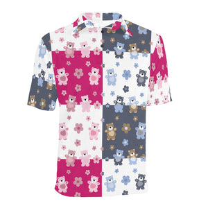 Teddy Bear Pattern Print Design 03 Men's All Over Print Polo Shirt