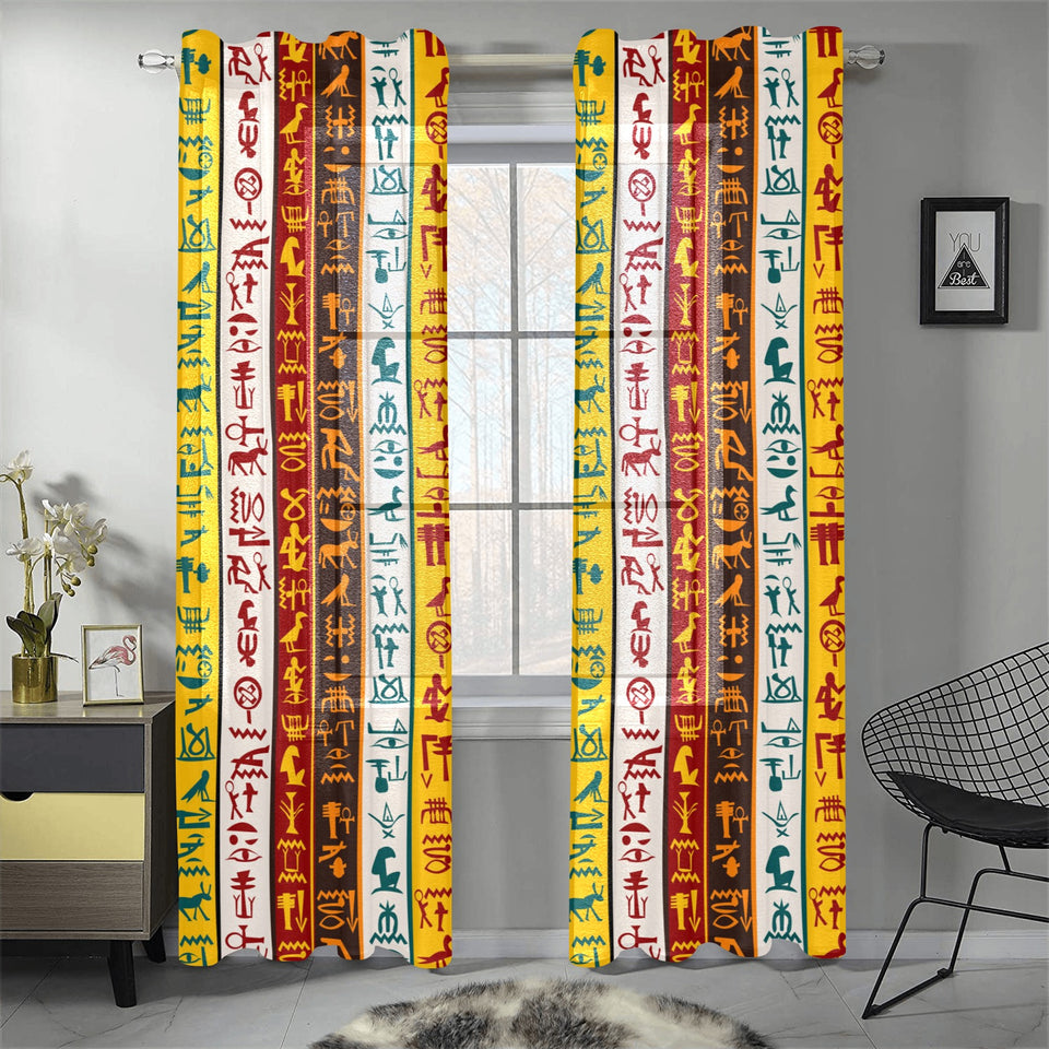 Egypt Hieroglyphics Pattern Print Design 01 Gauze Curtain