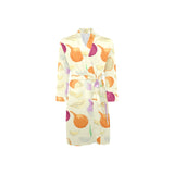Onion garlic white red pattern Men's Long Sleeve Belted Night Robe