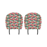 Beautiful flamingo tropical palm leaves hibiscus p Car Headrest Cover