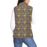 Music Notes Pattern Print Design 05 Women's Padded Vest