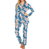 Hibiscus Pattern Print Design 02 Women's Long Pajama Set