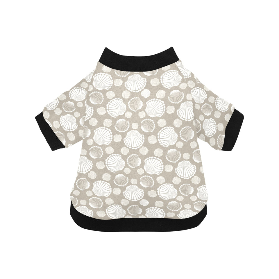 Scallop shell pattern All Over Print Pet Dog Round Neck Fuzzy Shirt