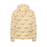 Rhino yellow theme pattern Kids' Boys' Girls' Padded Hooded Jacket