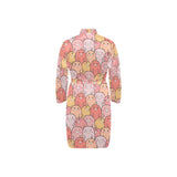 Pig Pattern Print Design 04 Men's Long Sleeve Belted Night Robe