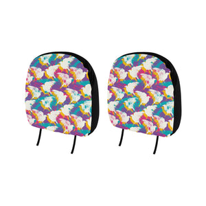 Colorful crow illustration pattern Car Headrest Cover