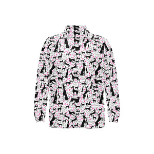 Greyhound Pattern Print Design 02 Men's Long Sleeve Polo Shirt