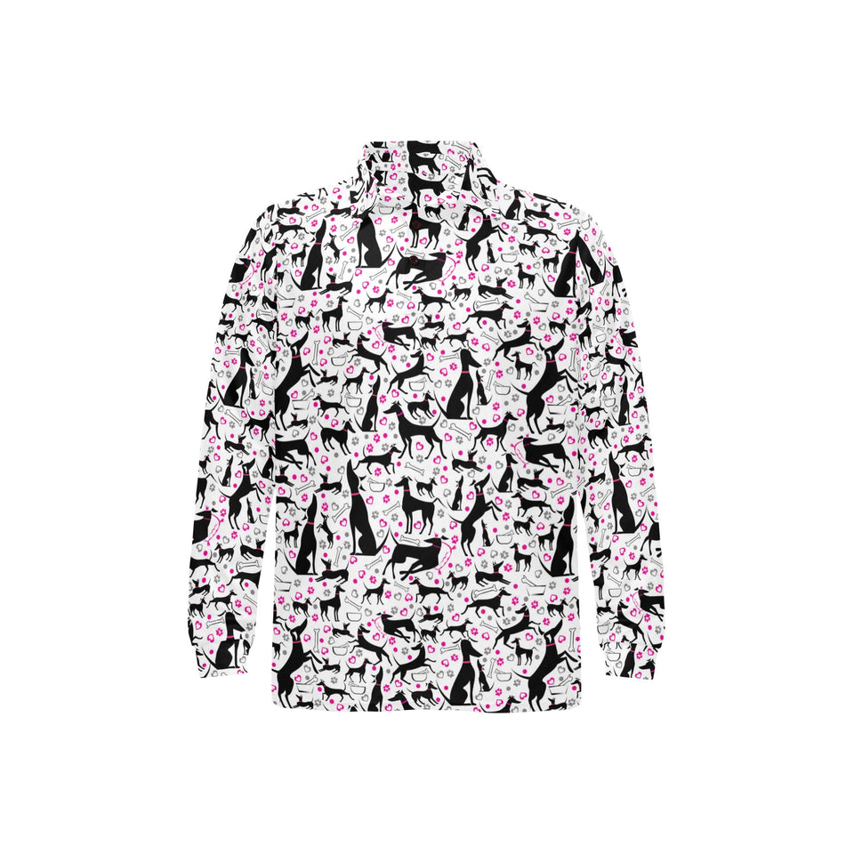 Greyhound Pattern Print Design 02 Men's Long Sleeve Polo Shirt