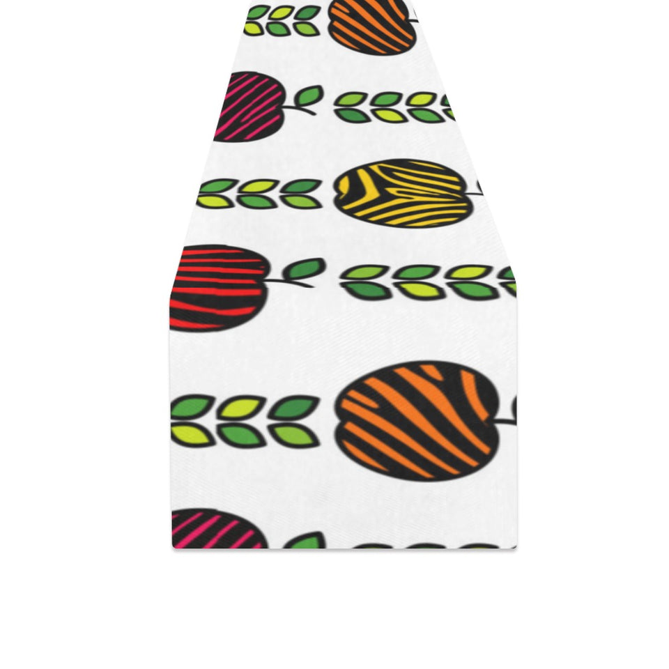 colorful apples leave zebra stripe Table Runner