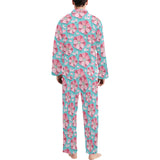 3D sakura cherry blossom pattern Men's Long Pajama Set