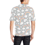 Cute rainbow clound star pattern Men's All Over Print Polo Shirt