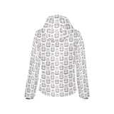 Hippopotamus Pattern Print Design 05 Women's Padded Hooded Jacket