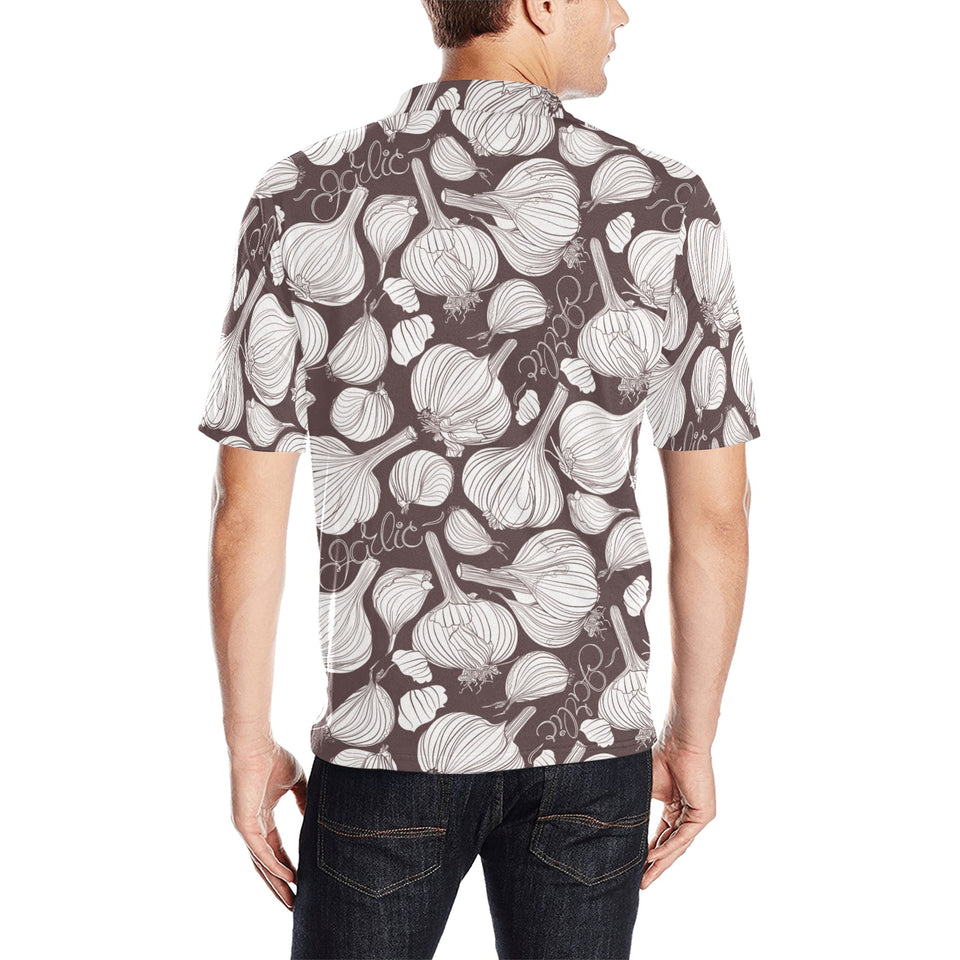 Garlic bulb dark background Men's All Over Print Polo Shirt