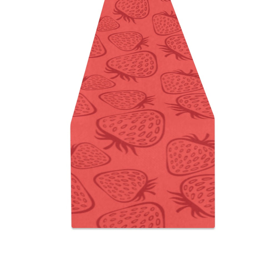 strawberry pattern red background Table Runner