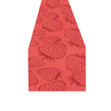 strawberry pattern red background Table Runner