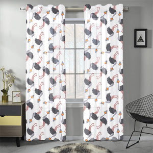 Ostrich Pattern Print Design 02 Gauze Curtain