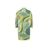 Avocado pattern Men's Long Sleeve Belted Night Robe