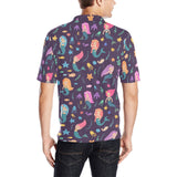 beautiful mermaid Fish jellyfish algae other marin Men's All Over Print Polo Shirt