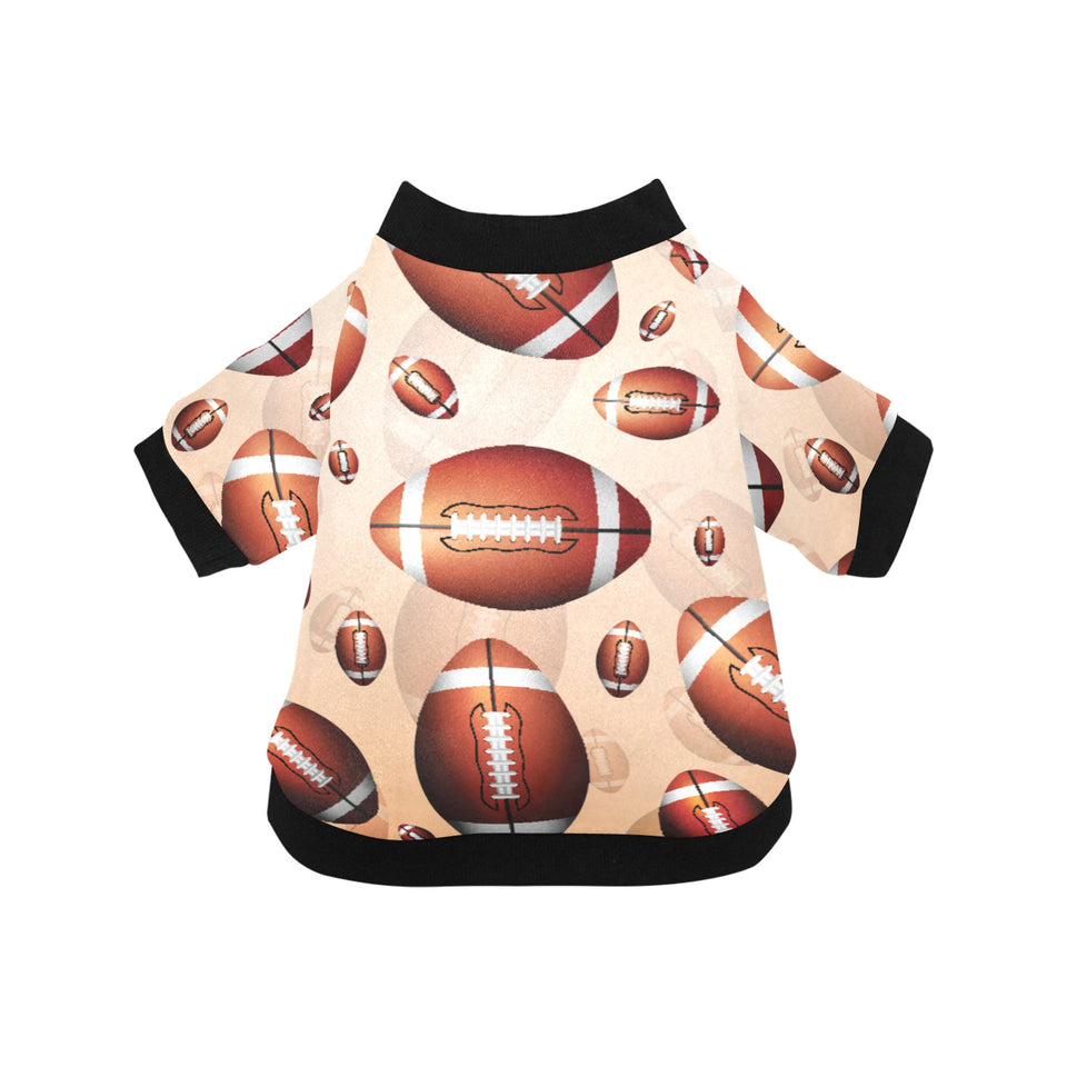 American football ball design pattern All Over Print Pet Dog Round Neck Fuzzy Shirt