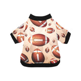 American football ball design pattern All Over Print Pet Dog Round Neck Fuzzy Shirt
