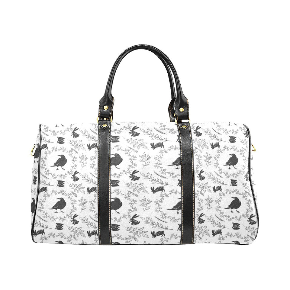 Crows floral wreath rabbit pattern Travel Bag