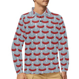 Sausage Pattern Print Design 02 Men's Long Sleeve Polo Shirt