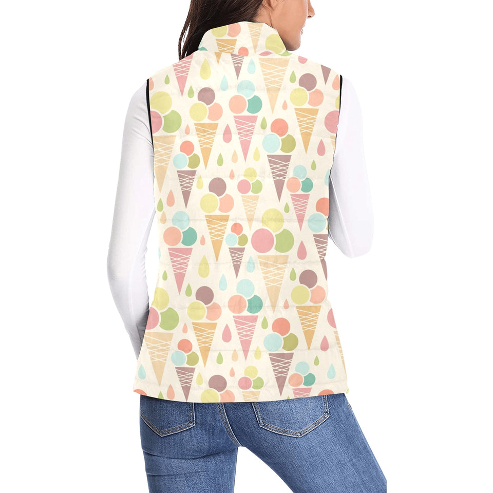 Ice cream cone pattern Women's Padded Vest