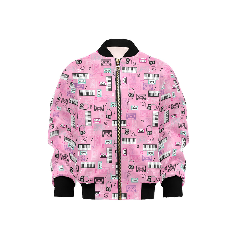 Piano Pattern Print Design 01 Kids' Boys' Girls' Bomber Jacket
