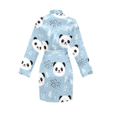 Cute panda pattern Women's Long Sleeve Belted Night Robe