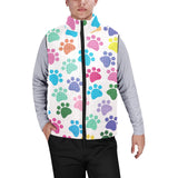 Dog Paws Pattern Print Design 01 Men's Padded Vest