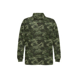 Digital Green camouflage pattern Men's Long Sleeve Polo Shirt
