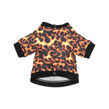 Fire flame dark pattern All Over Print Pet Dog Round Neck Fuzzy Shirt