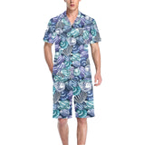 Shell design pattern Men's V-Neck Short Pajama Set