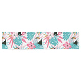 Toucan tropical flower leave pattern Table Runner