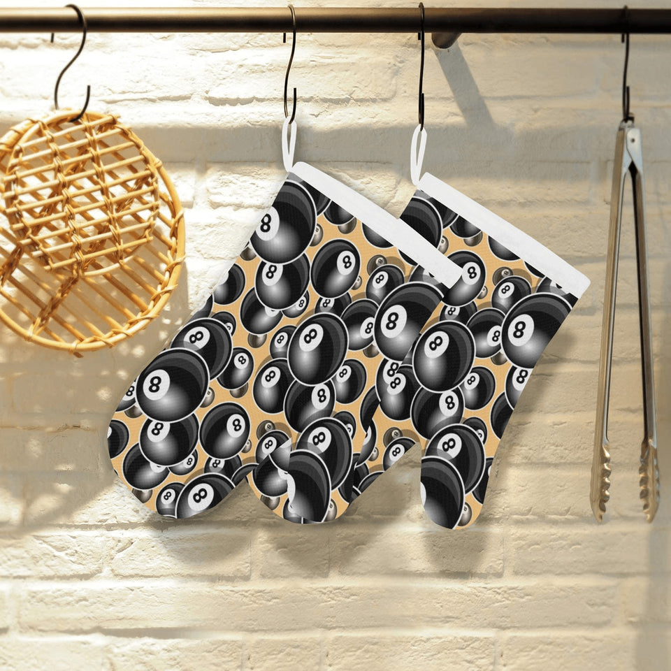 Billiard Ball Pattern Print Design 04 Heat Resistant Oven Mitts