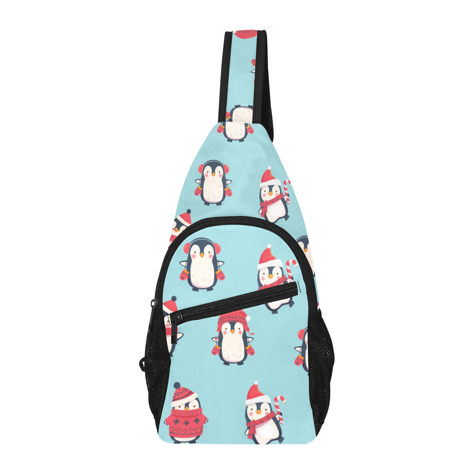 Cute penguin christmas design pattern All Over Print Chest Bag