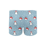 Cute penguin christmas snow pattern Men's Swimming Trunks