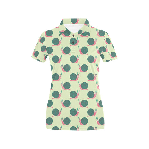 Snail Pattern Print Design 04 Women's All Over Print Polo Shirt