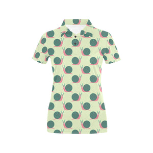Snail Pattern Print Design 04 Women's All Over Print Polo Shirt