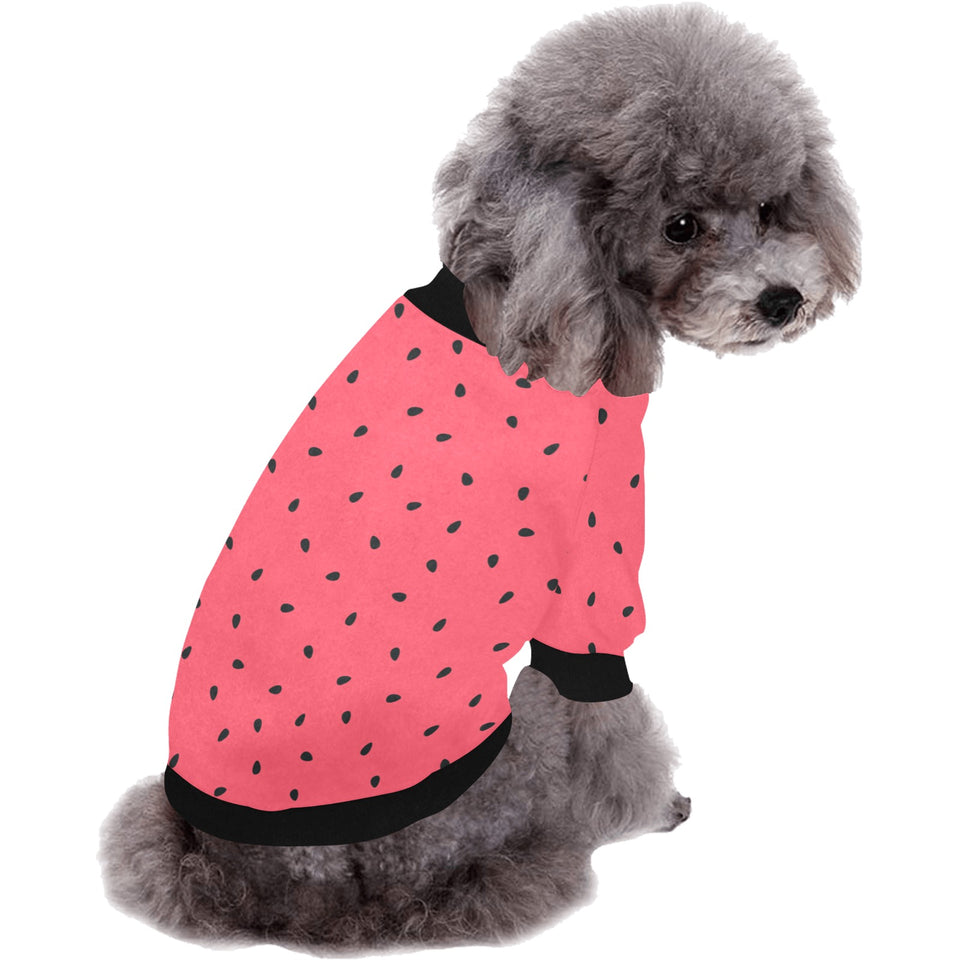 watermelon texture background All Over Print Pet Dog Round Neck Fuzzy Shirt