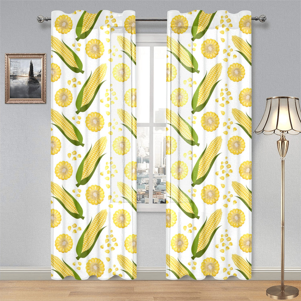 Corn Pattern Print Design 05 Gauze Curtain