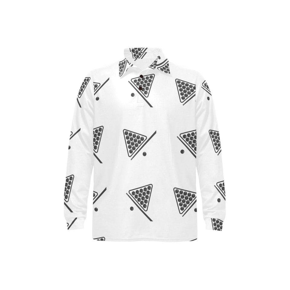 Billiard Ball Pattern Print Design 03 Men's Long Sleeve Polo Shirt