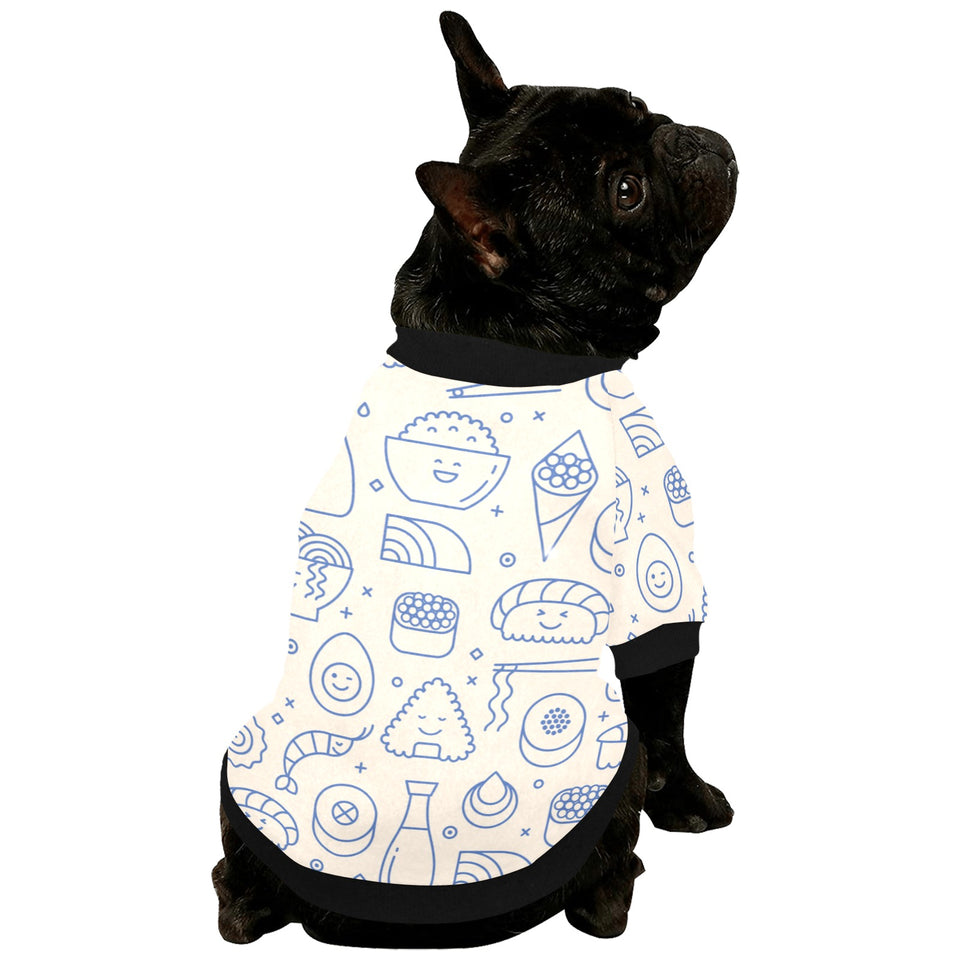 Cute sushi icon pattern All Over Print Pet Dog Round Neck Fuzzy Shirt