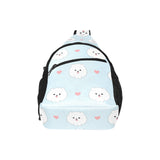 White cute pomeranian pattern All Over Print Chest Bag