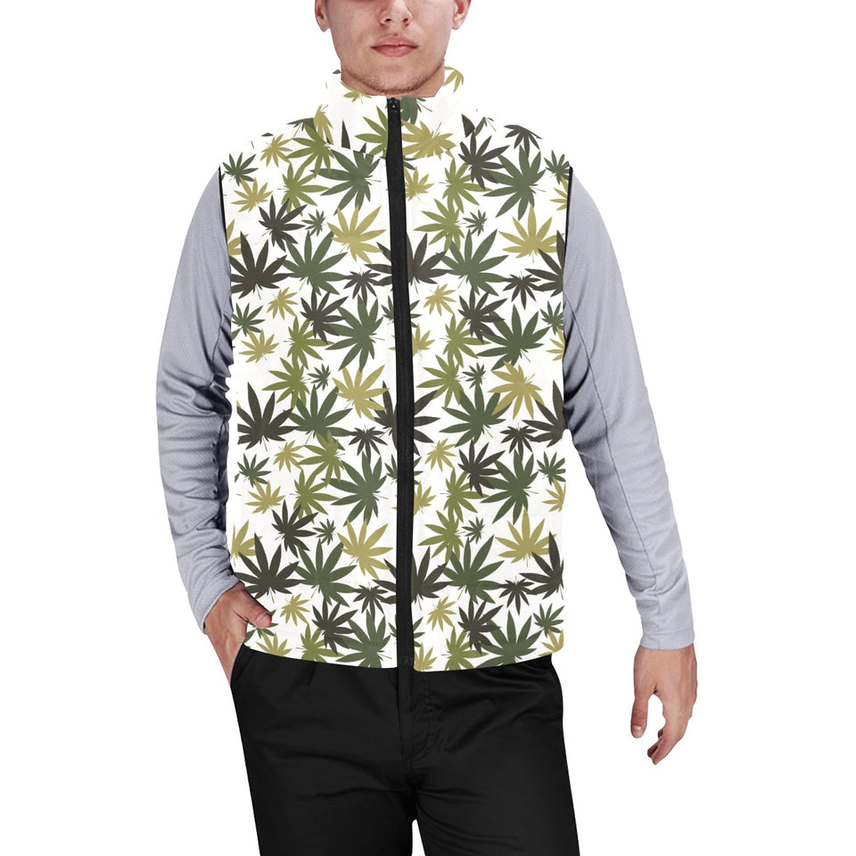 Canabis Marijuana Weed Pattern Print Design 05 Men's Padded Vest
